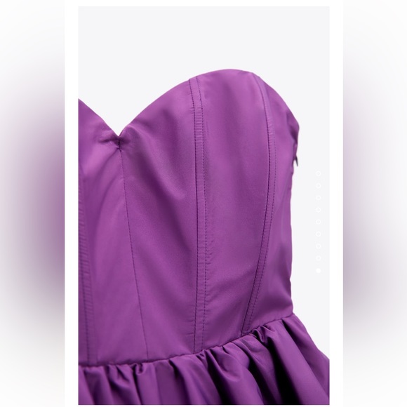 NWT ZARA WOMAN VOLUMINOUS MINI DRESS PURPLE - Picture 16 of 16